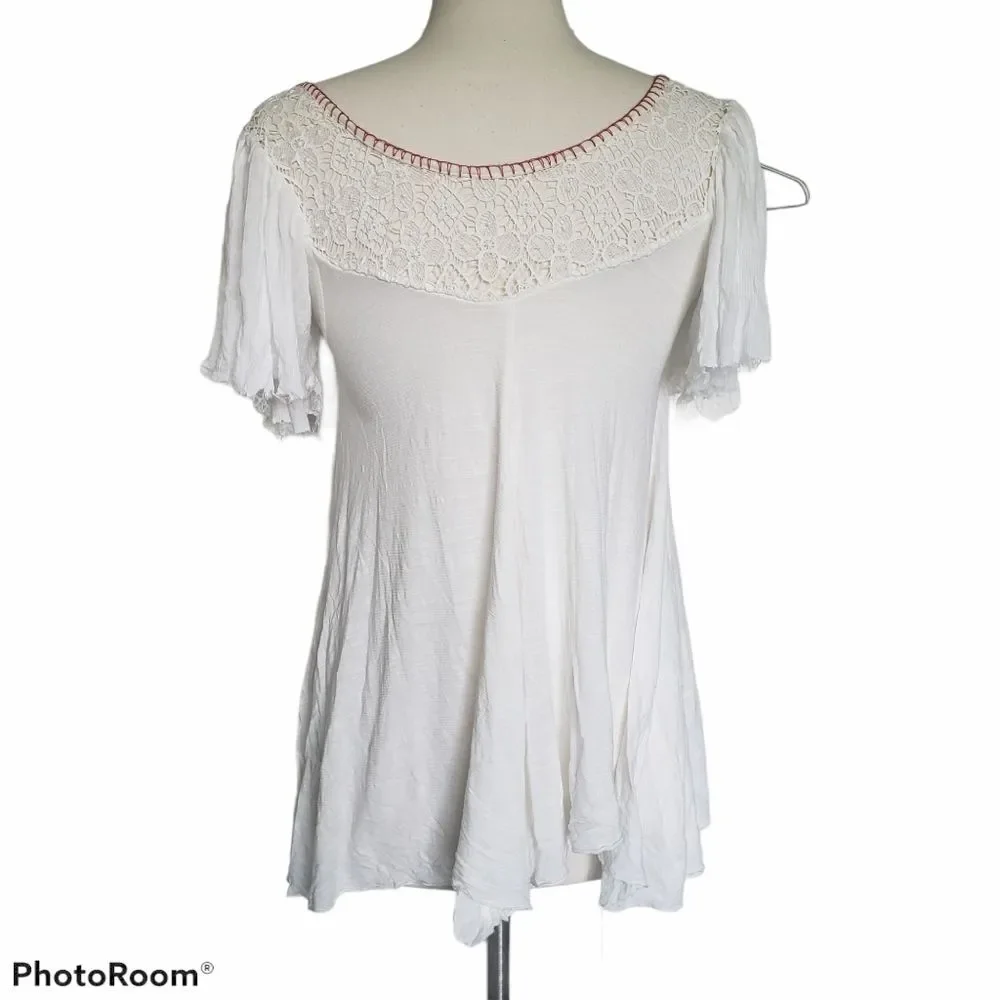 Well Loved FP White Embroidered Top